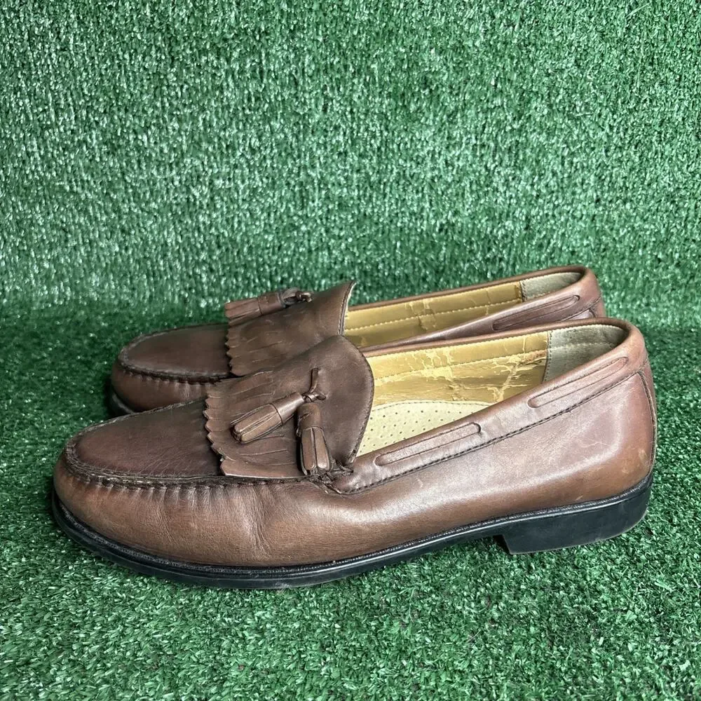 Weejuns Kiltie Tassel Loafer Mens 11.5 D Brown Leather Preppy Classic *See Pics*